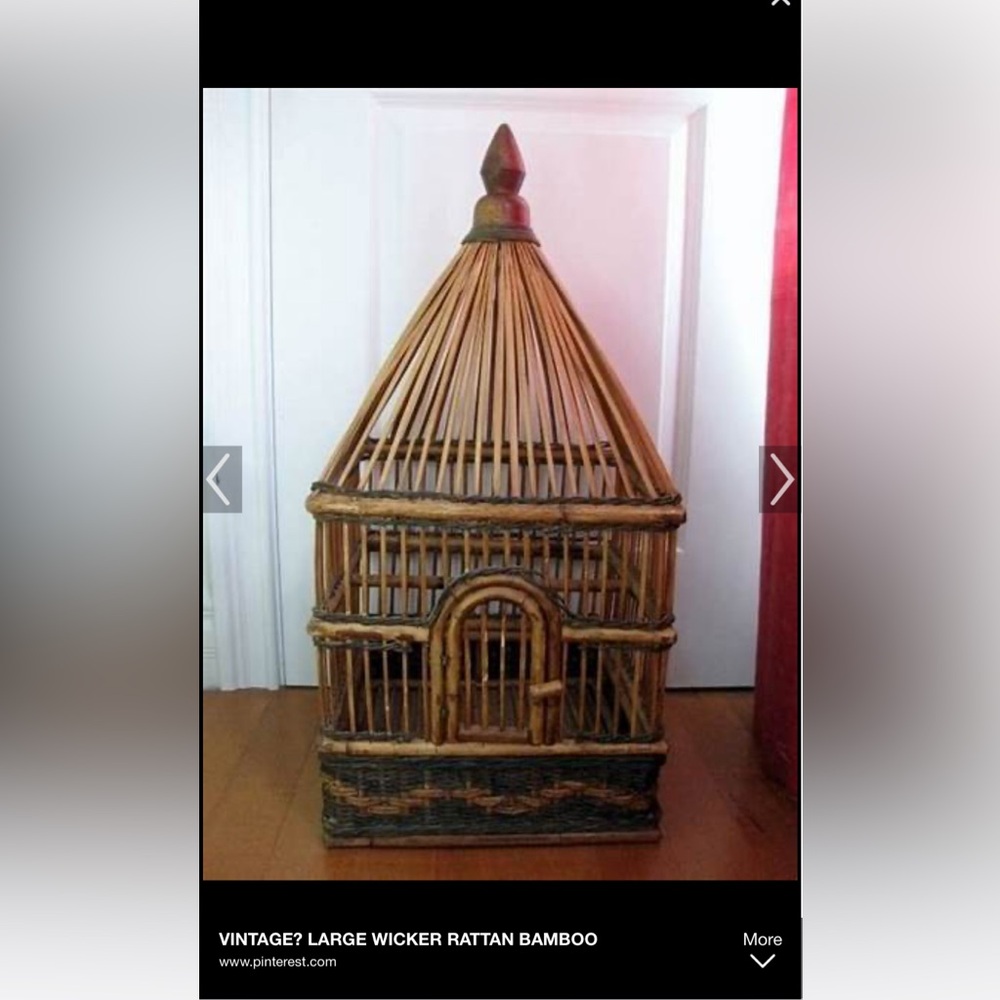 Wicker Collectible Bird Cage